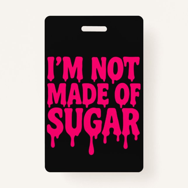 Badge Insigne vertical rose néon (noir) - Personnalisabl (Devant)