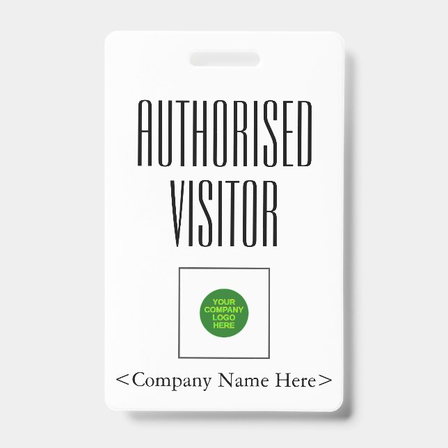 Badge Insigne "Visiteur autorisé" branché (Avant)