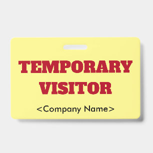 Badge Insigne "VISITEUR TEMPORAIRE"