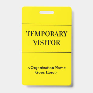 Badge Insigne "VISITEUR TEMPORAIRE" respectable