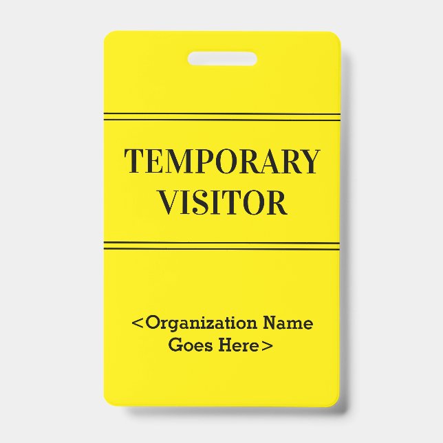 Badge Insigne "VISITEUR TEMPORAIRE" respectable (Avant)