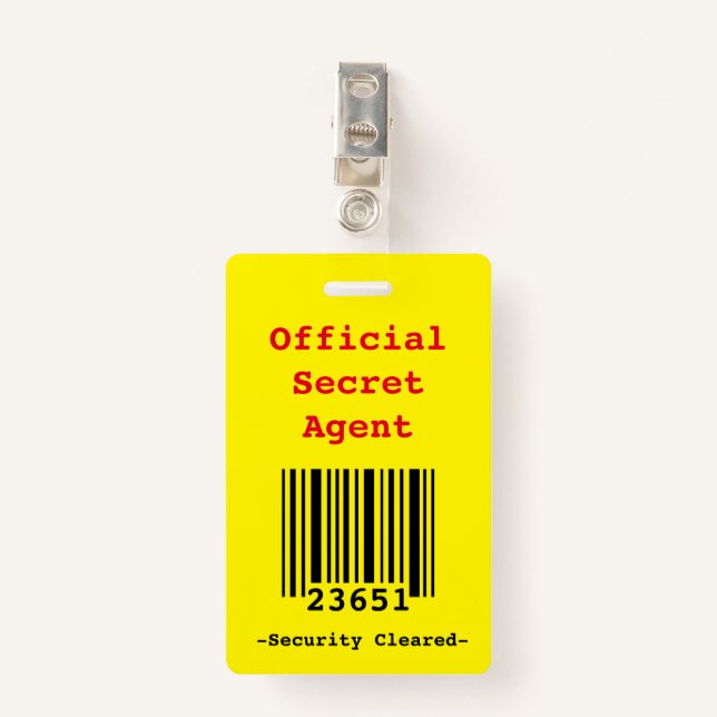 Badge Insignes d'invitation "d'anniversaire d'espion (Devant avec clip)