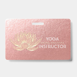 Badge Instructeur de méditation du Rose Gold Lotus Yoga