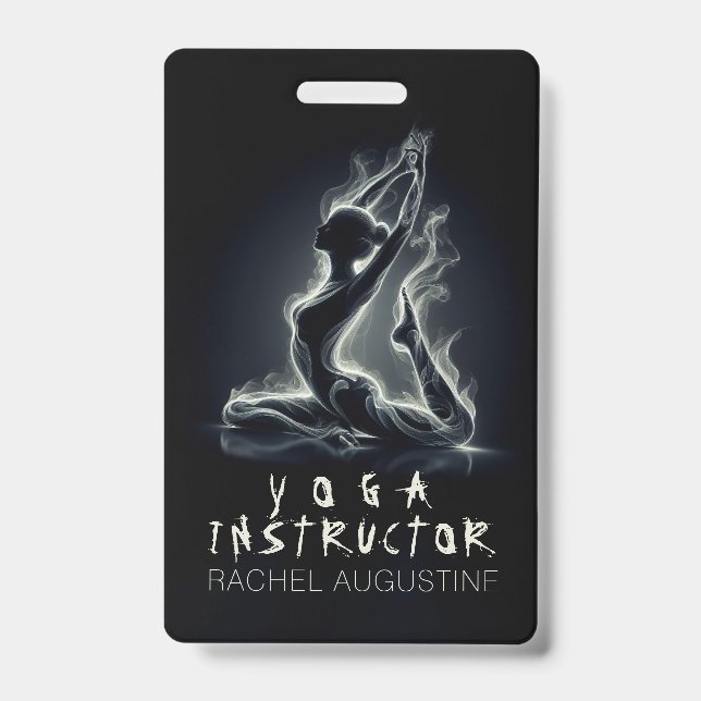 Badge Instructeur de Yoga Reiki Pose King Pigeon à une j (Avant)