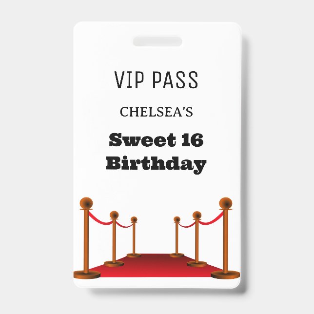 Badge Invitation d'accès VIP à la salle de bus pour un S (Avant)
