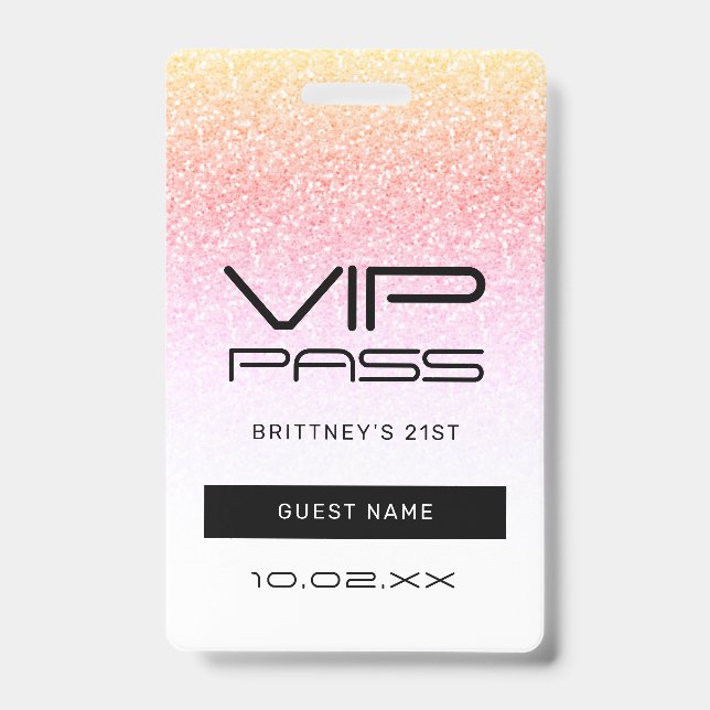 Badge Invitation de la partie VIP Pass de Rainbow Ombre  (Avant)
