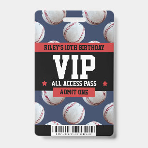 Badge Invitation pour l'anniversaire VIP au baseball