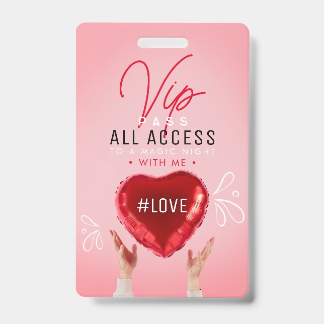 Badge Invitation pour un événement romantique  (Avant)