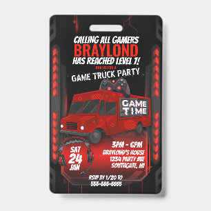 Badge Invitation VIP pour l'anniversaire du camion de je