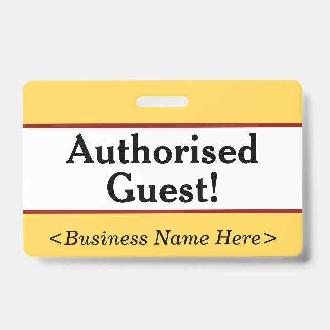 Badge « Invité autorisé ! » simple (Avant)