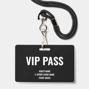 Badge Invité VIP personnalisé Minimaliste Événement E-Sp
