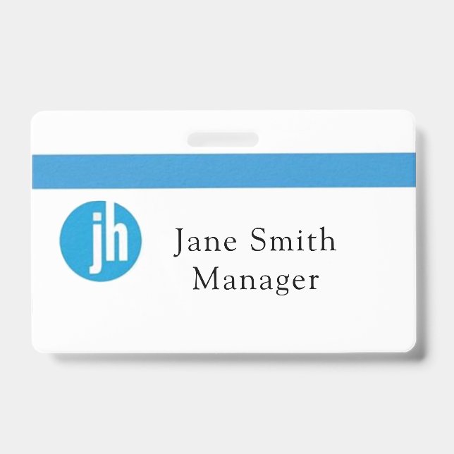 Badge Jackson Hewitt Monogramme Bleu (Avant)