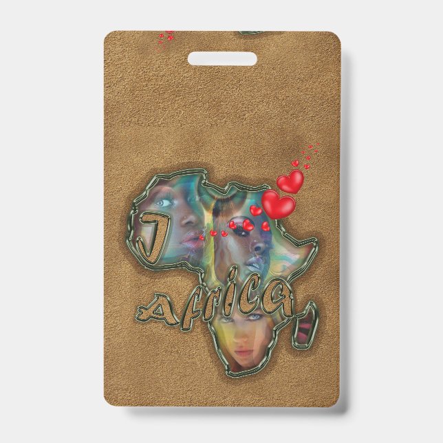 Badge J'adore le sac messager Afrique (Avant)