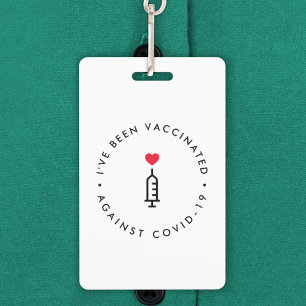 Badge J'ai été vacciné   Aiguille cardiaque Covid-19