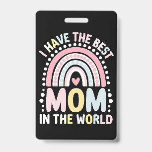 Badge J'ai la meilleure maman du monde Boho Rainbow