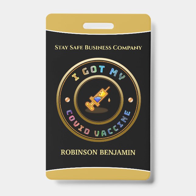 Badge J'Ai Obtenu Mon Insigne De Logo Du Vaccin Convid B (Face)