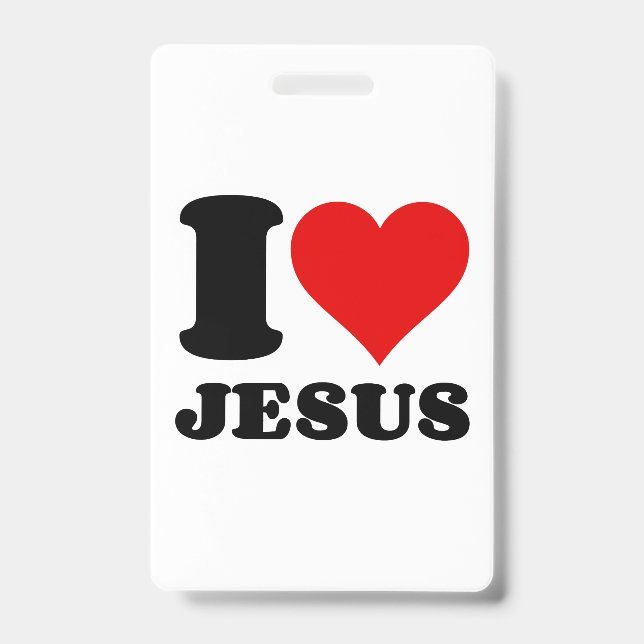 Badge j'aime Jésus citation chrétienne (Avant)