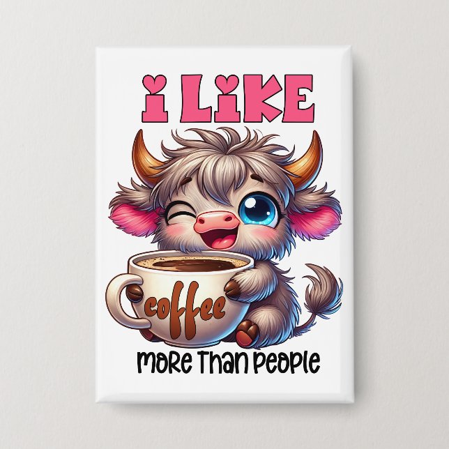 Badge J'aime le café plus que les gens  (Recto)