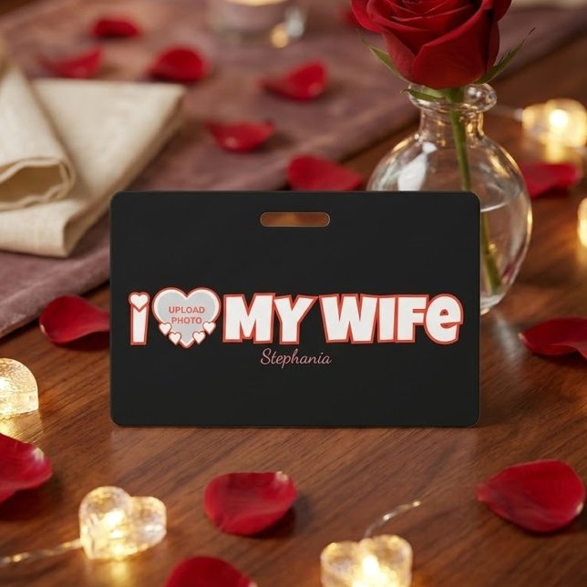 Badge J'aime ma femme personnalisé – Ajouter nom et phot (Créateur téléchargé)