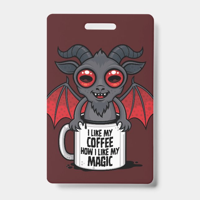 Badge J'aime mon café comme j'aime ma magie (Avant)