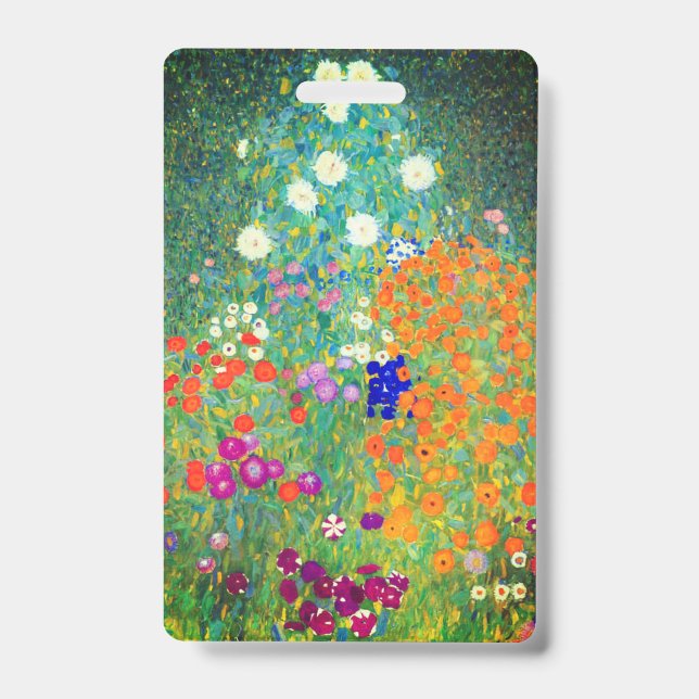 Badge Jardin aux fleurs Gustav Klimt (Avant)