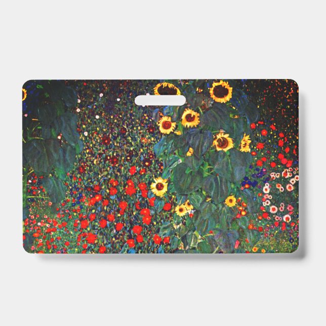 Badge Jardin aux fleurs Gustav Klimt (Avant)