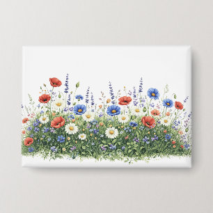 Badge Jardin botanique de prairie fleurie fleurs