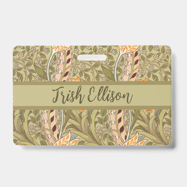 Badge Jardin de jonquilles William Morris Fleur Classiqu (Avant)