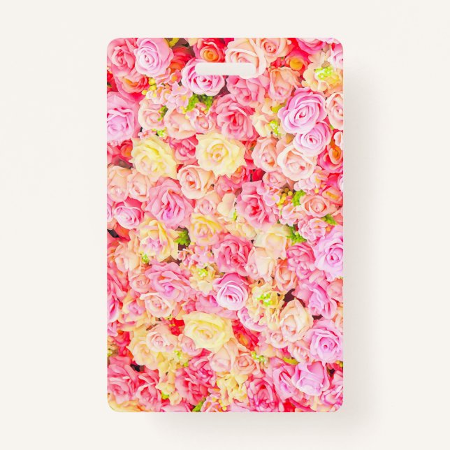 Badge Jardin rose (Devant)