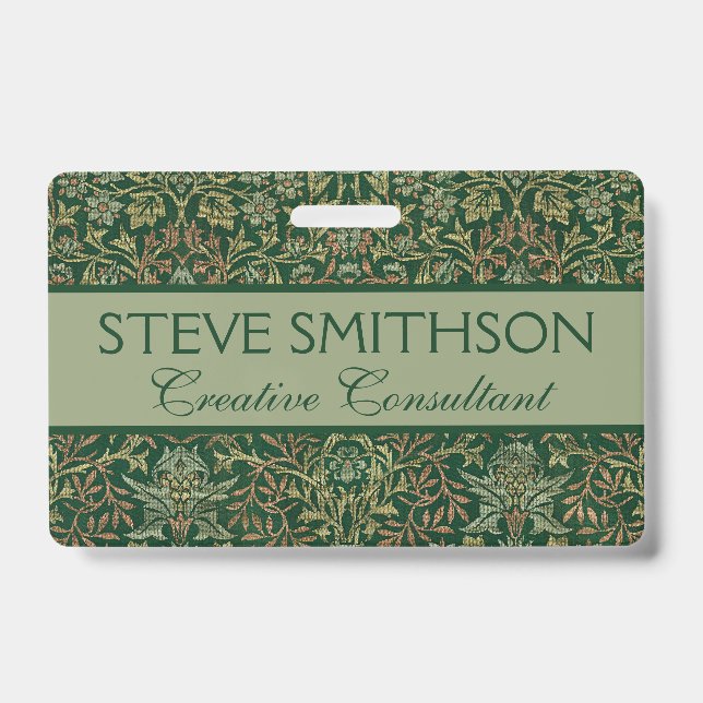 Badge Jardin William Morris Fleur - Légumes verts (Avant)