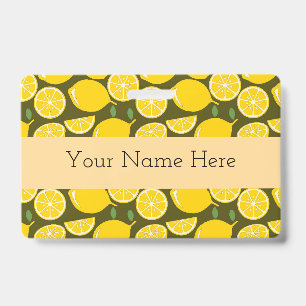 Badge Jaune Citron Moderne Amusant Mignon