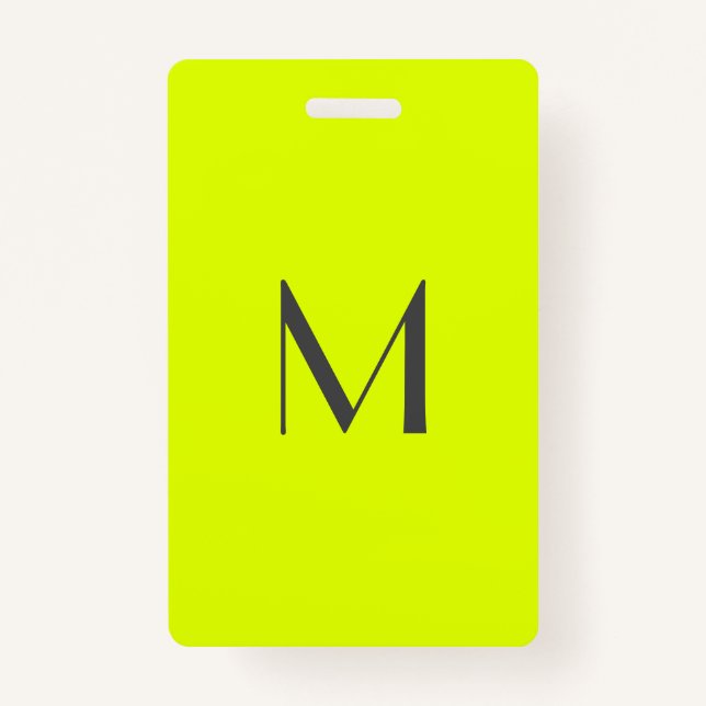 Badge jaune fluorescent - ajouter monogramme (Devant)