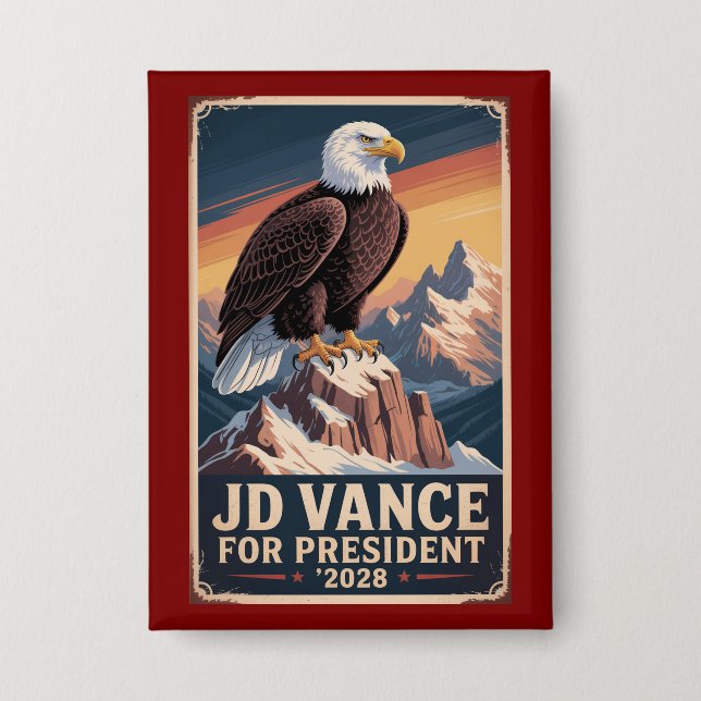 Badge JD Vance 2028 Président America First Ohio (Recto)