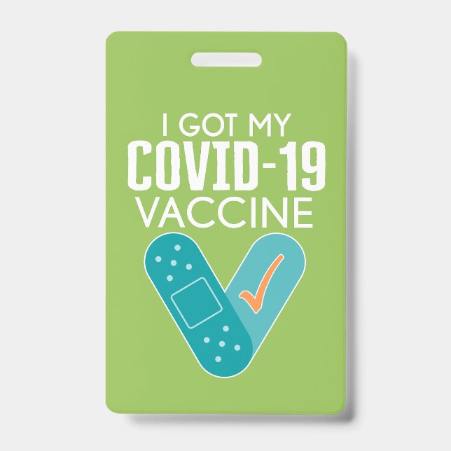 Badge Je me suis fait vacciner contre la Covid-19 - vert (Avant)