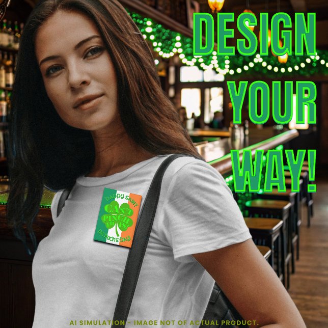 Badge "Je n'arrive pas à pincer ça !" Drapeau irlandais  (Créateur téléchargé)