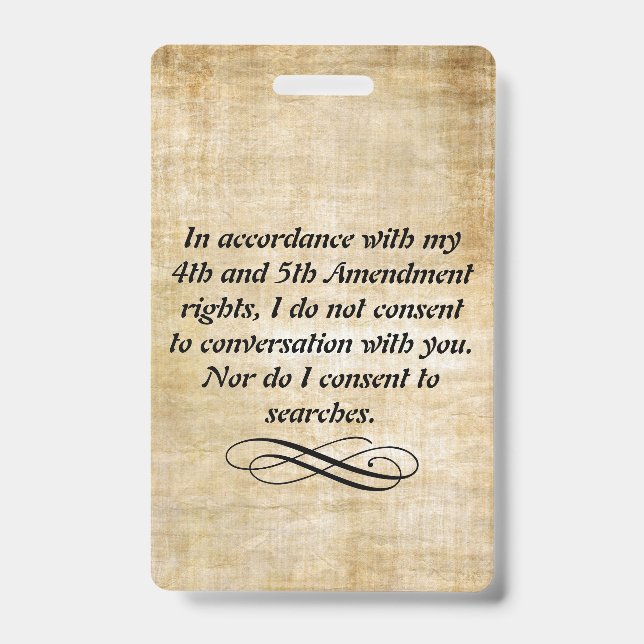 Badge Je ne consens pas insigne et lanière (Front)