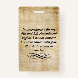 Badge Je ne consens pas insigne et lanière