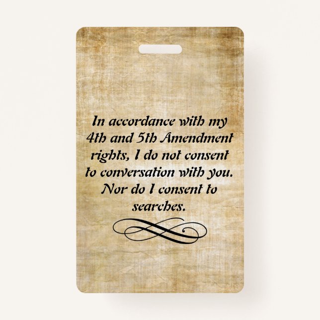 Badge Je ne consens pas insigne et lanière (Devant)