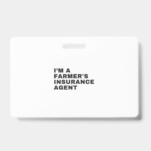 BADGE JE SUIS UN AGENT D'ASSURANCE AGRICOLE (Face)