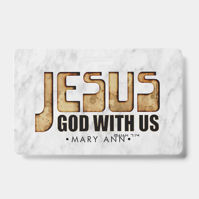 Badge JÉSUS : Dieu Avec Nous (Avant)