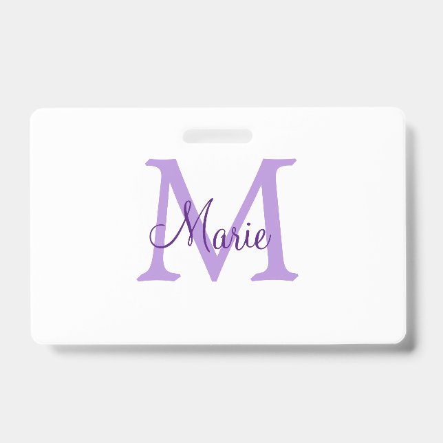 Badge jeté simple minimal ajouter nom monogramme rose ro (Avant)