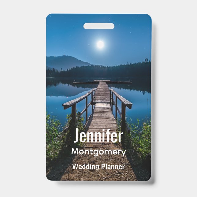 Badge Jetée la nuit sous la pleine lune (Avant)