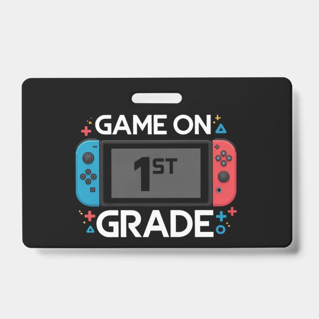 Badge Jeu En 1Ère Année Retour À L'École Amusant Gamer (Avant)