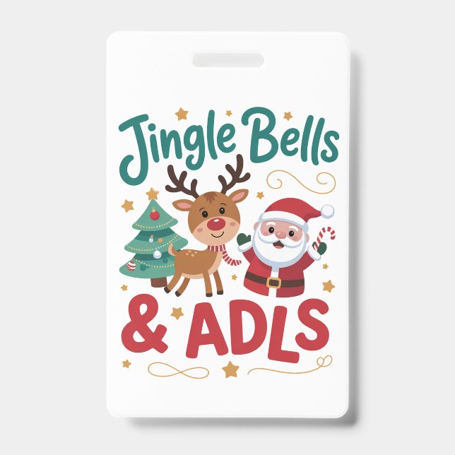 Badge Jingle Bells ADLS Ergothérapie OT Renne (Avant)