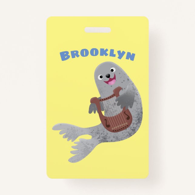 Badge Joli dessin animé sur le phoque du Groenland (Devant)