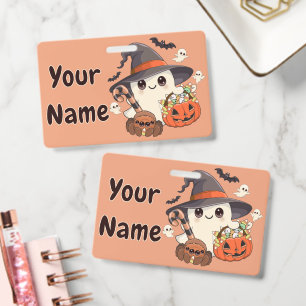 Badge Joli fantôme de Halloween de style Kawaii