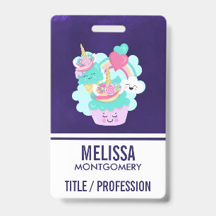 Badge Joli gâteau et glace heureuse