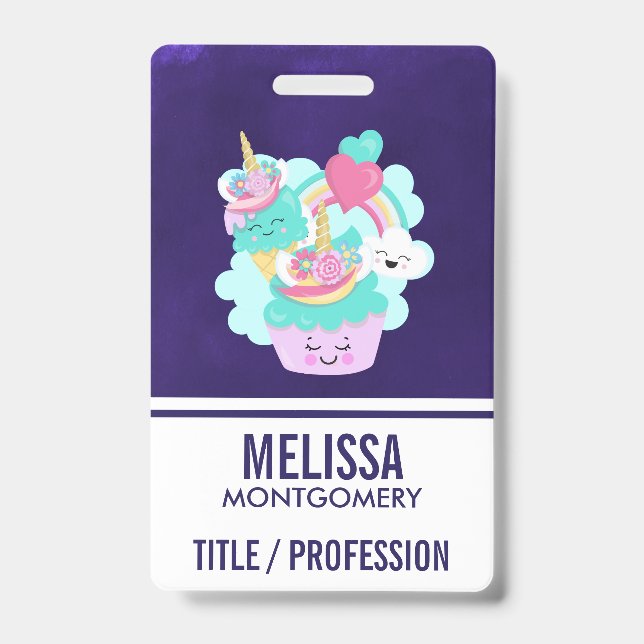 Badge Joli gâteau et glace heureuse (Avant)