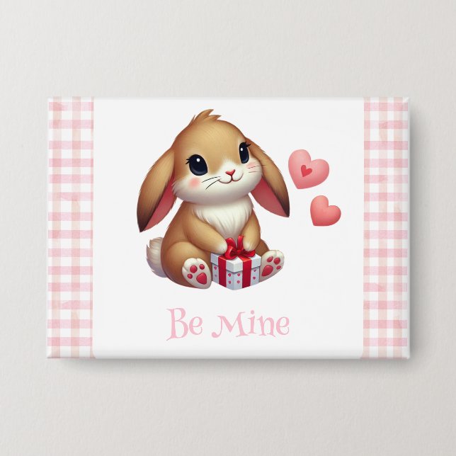 Badge Joli lapin de la Saint-Valentin (Recto)