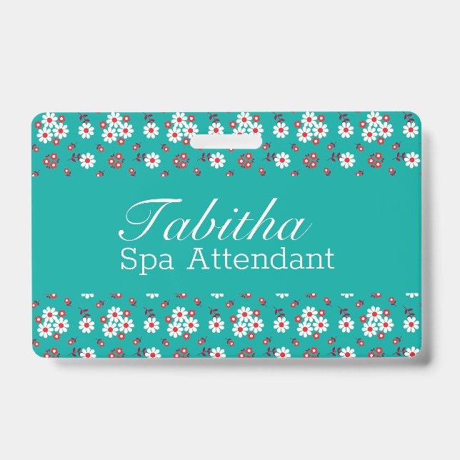 Badge Joli motif floral sur Aqua (Avant)